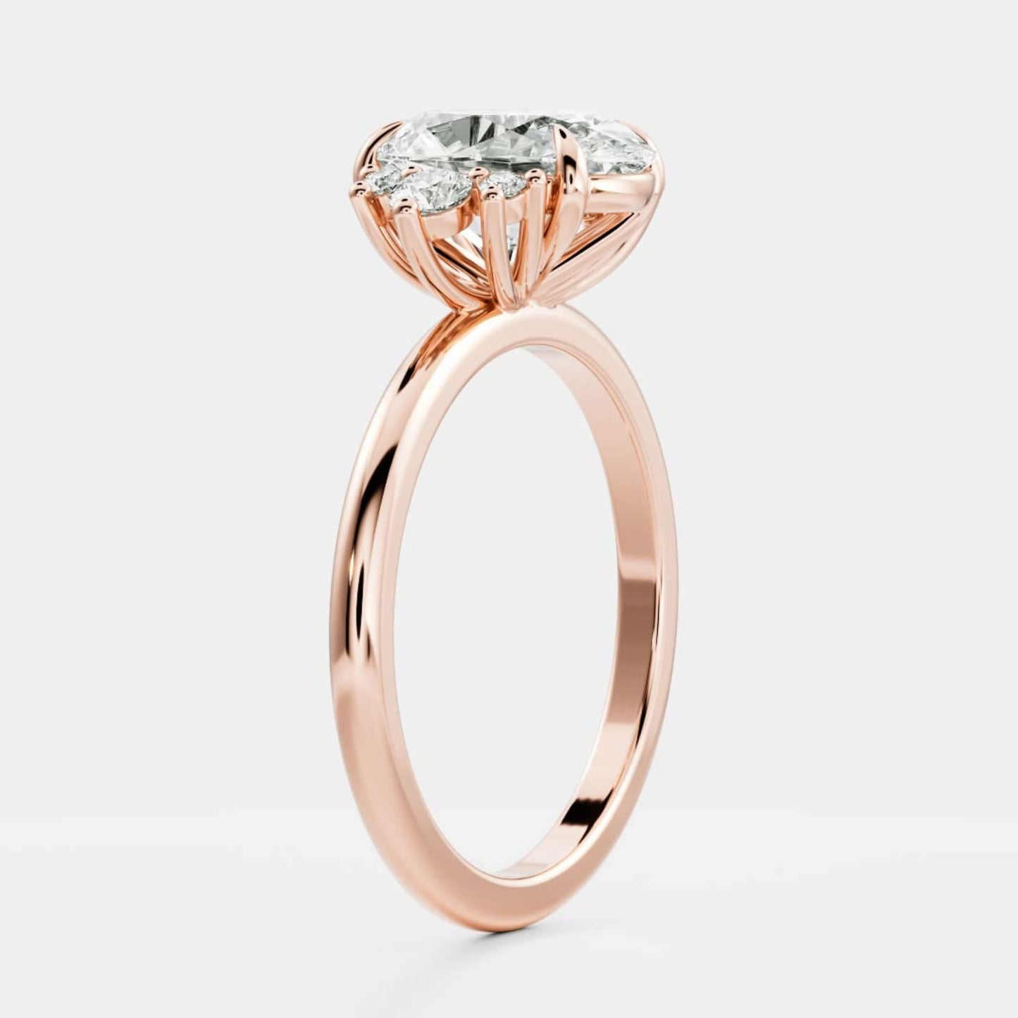 Oval Lab Diamond Solitaire Accent Ring For Her