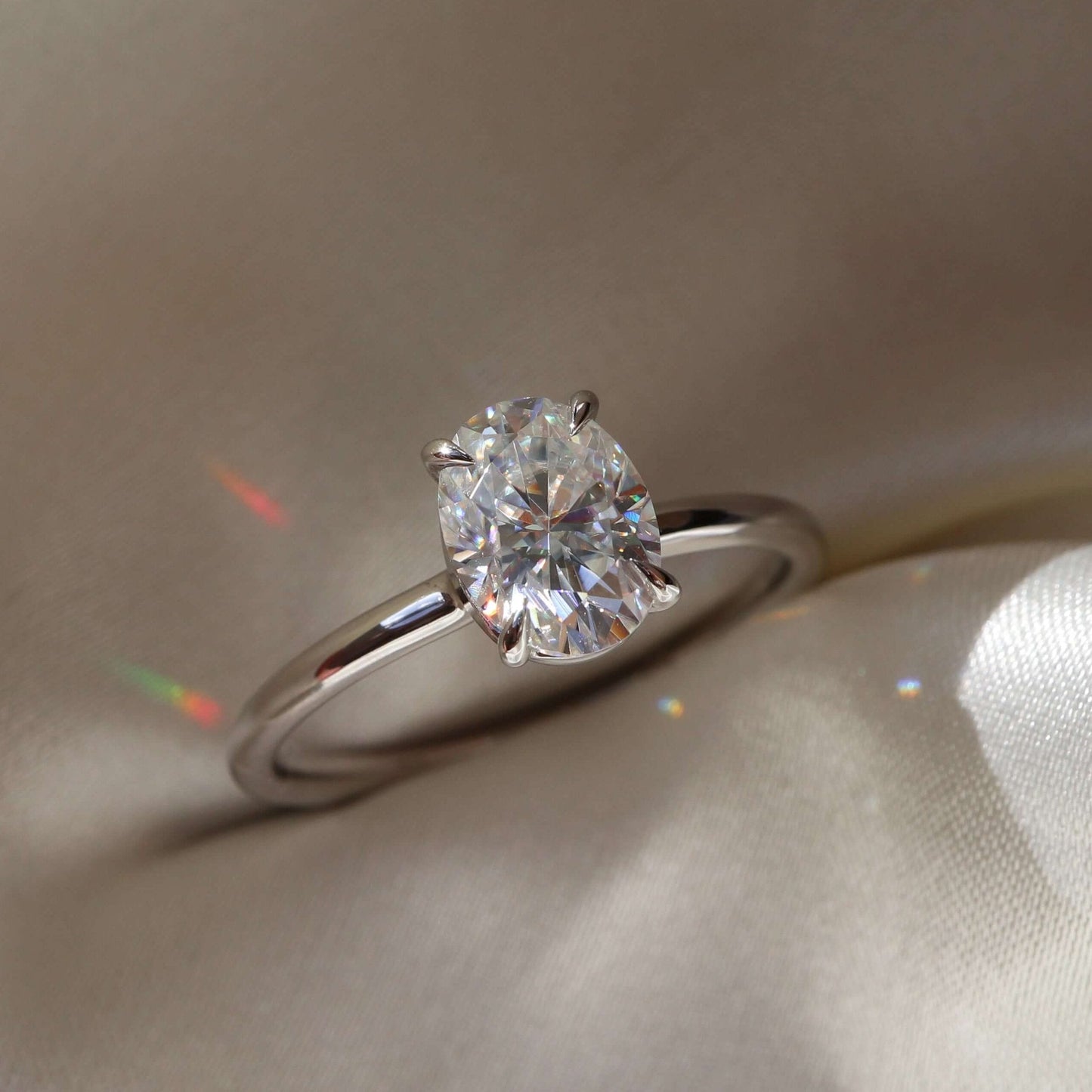 Oval Moissanite Ring for women wedding ring