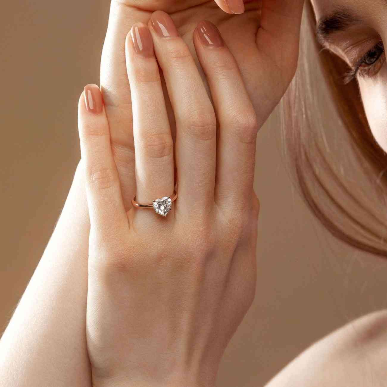 Oval Solitaire Diamond Engagement Ring with Pavé Band by Sami Jewels Premium 925 Sterling Silver Ring