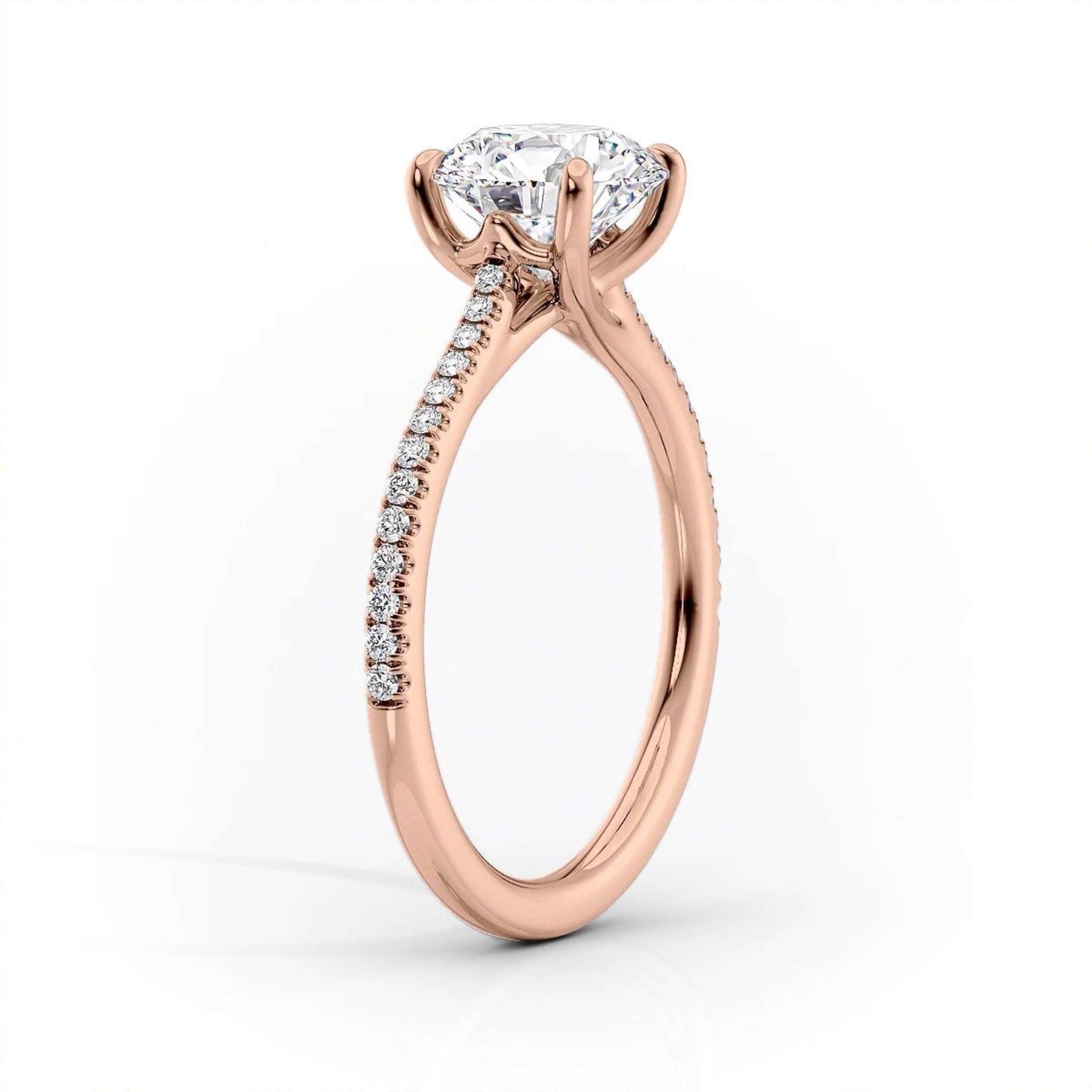 Pave Engagement Ring, IGI Certificate Diamond