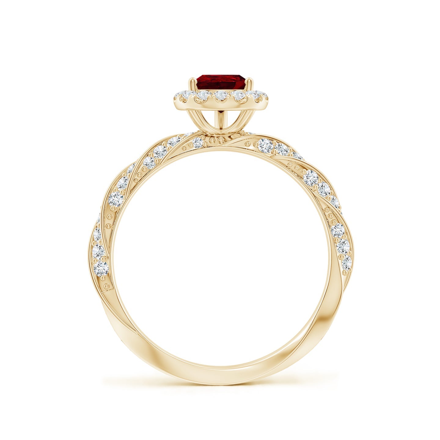 Pear Ruby Promise Ring