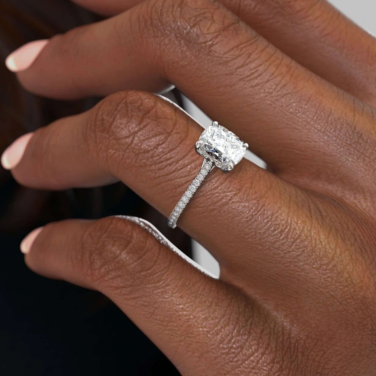Promise Ring for Her, White Gold Ring