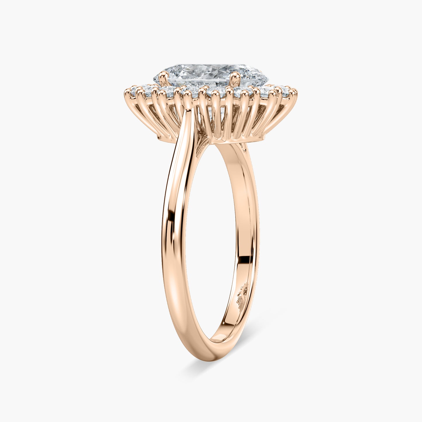 Oval Lab Grown Diamond Vintage Halo Engagement Ring
