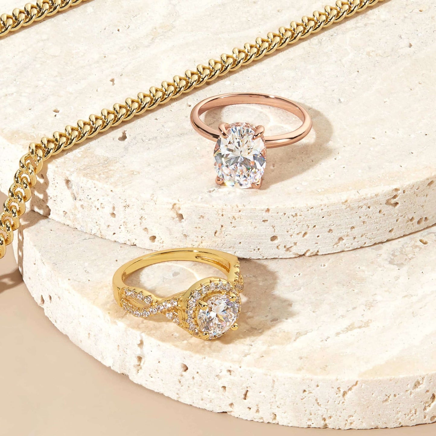 Rose Gold Oval Cut Diamond Ring