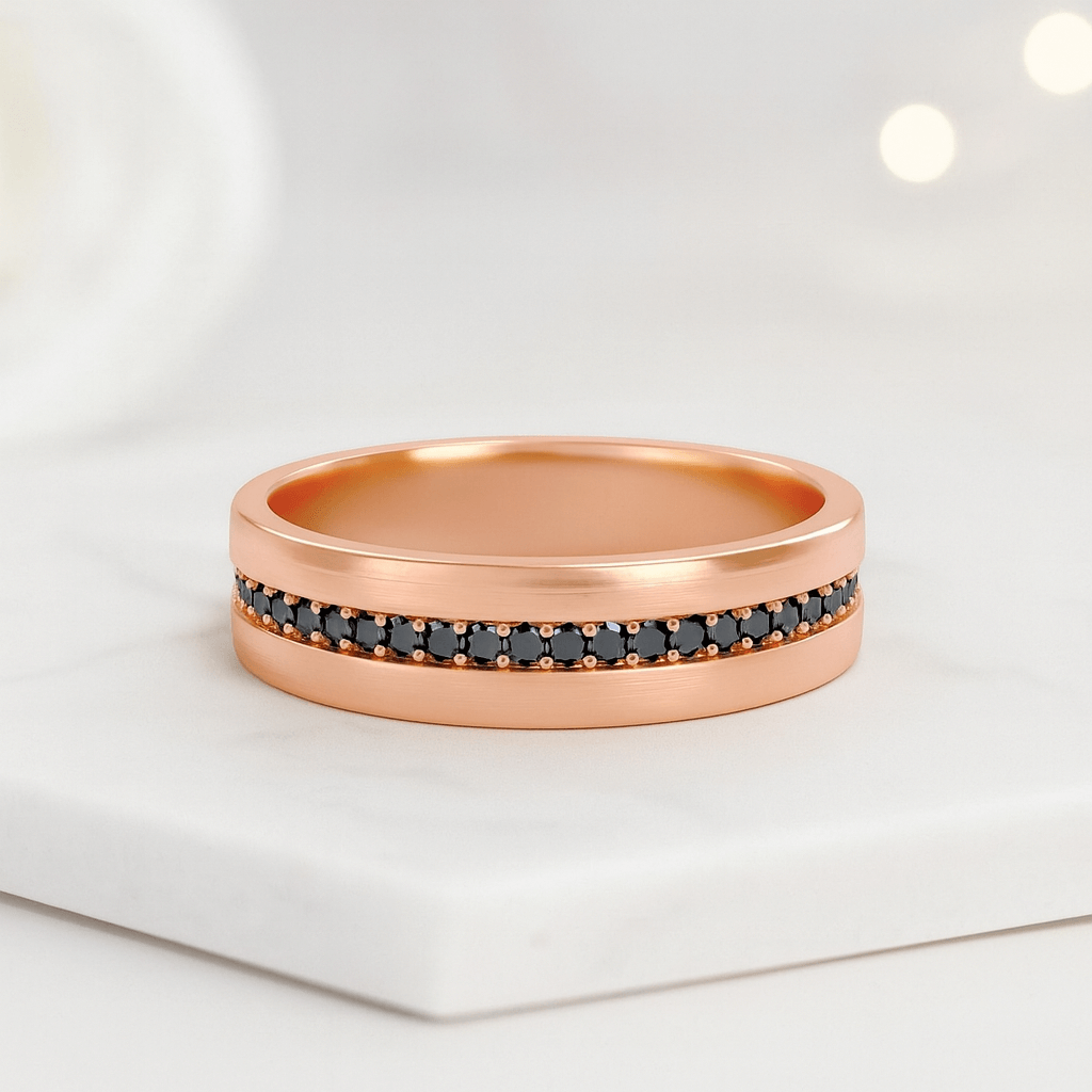 Round Black Diamond Band