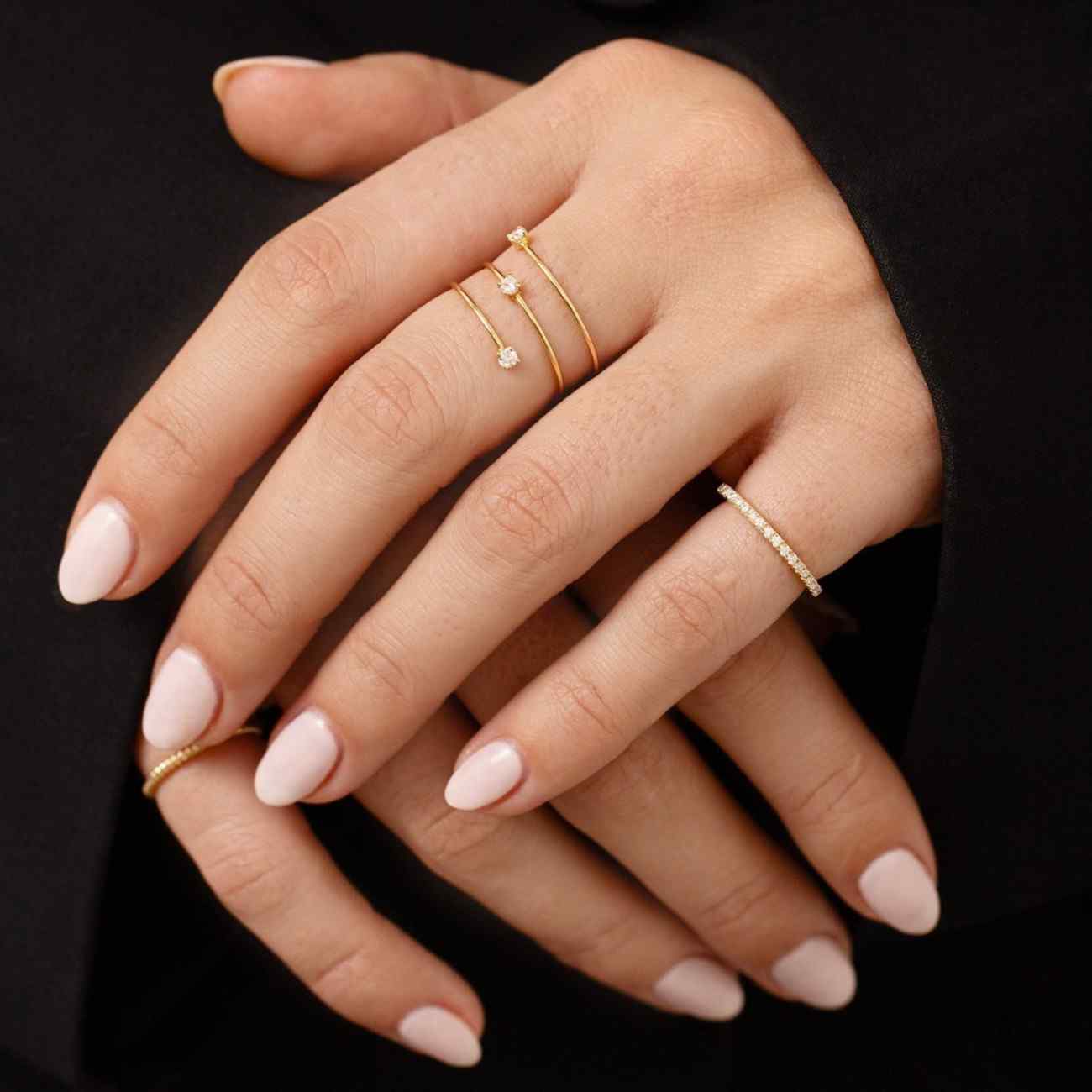 round cut band stacking matching band ring