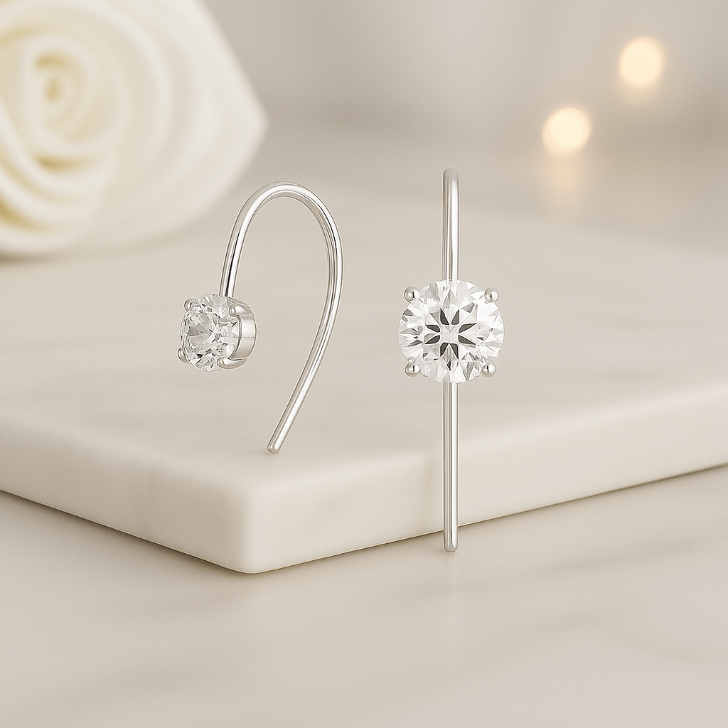 Round Cut Lab Grown Diamond Stud Earrings