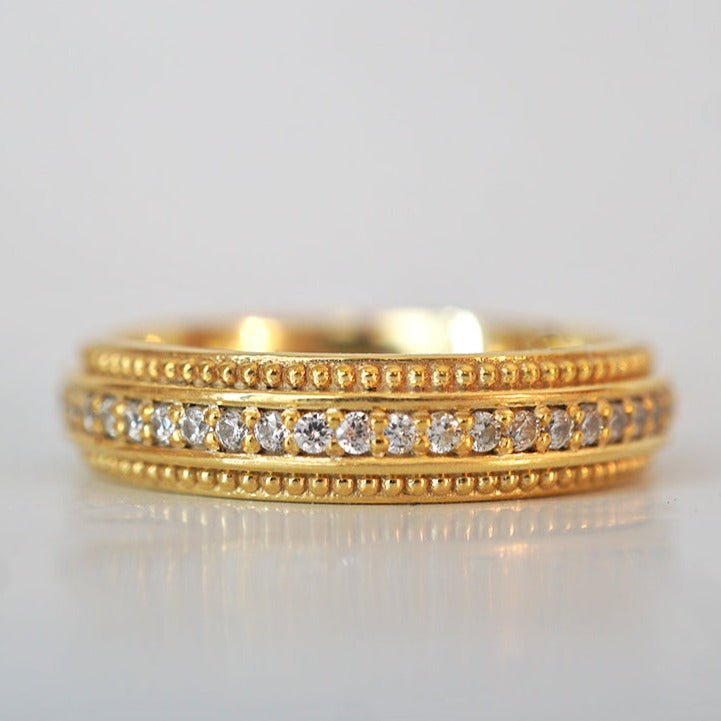Round Cut Lab Made Milgrain Men's Wedding Band Gift For Husband