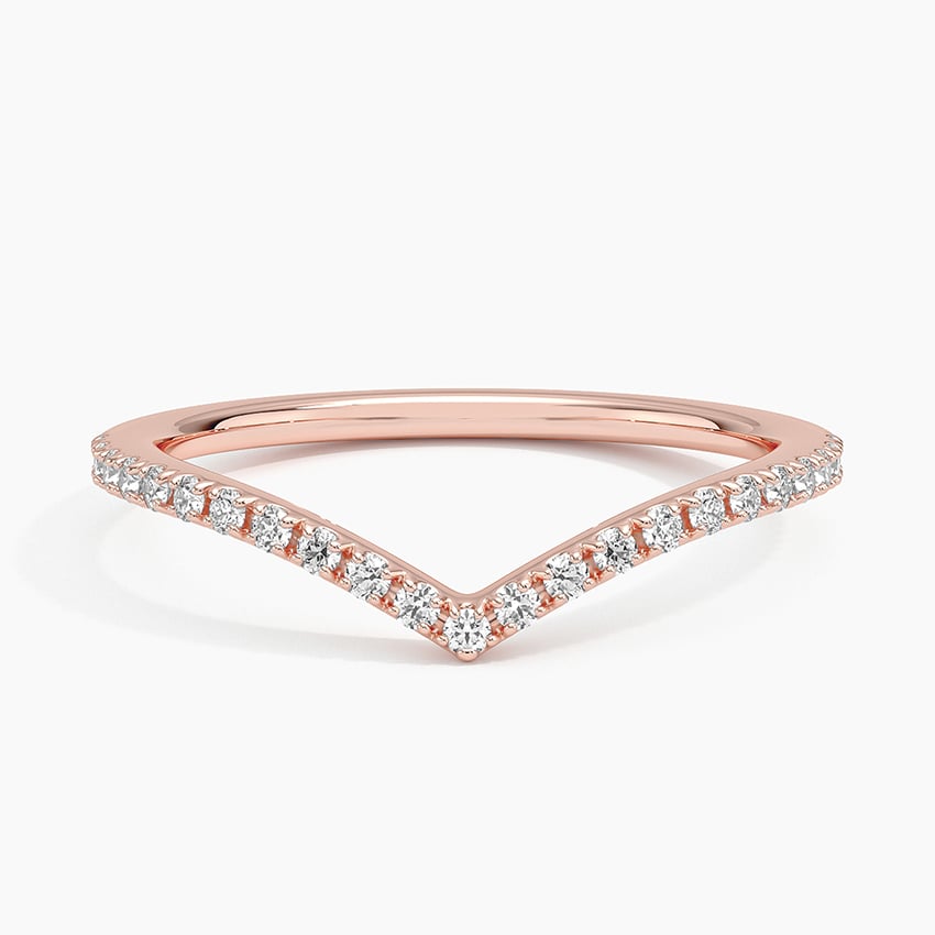 Round Diamond V Shape Band