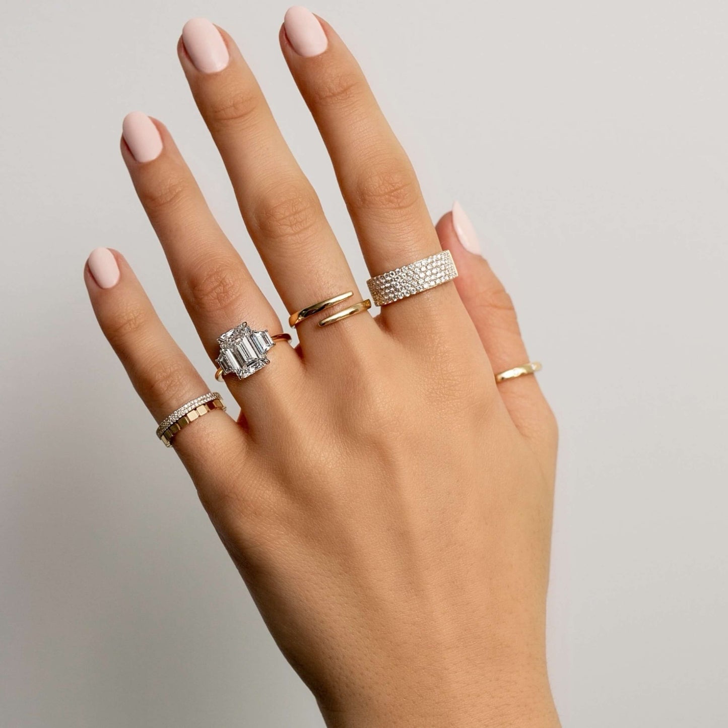 Round Pave Set Lab Diamond Band For Gf Birthday Gift
