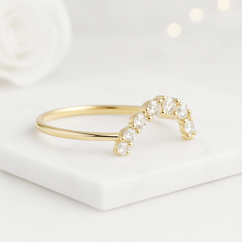 Round Rose Cut Diamond Wedding Band