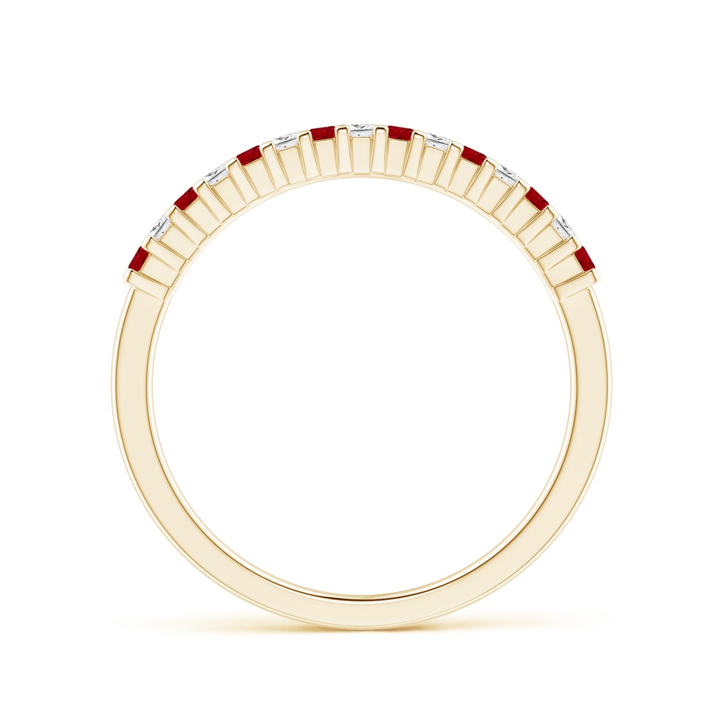 Ruby and Diamond Princess Cut Eternity Ring