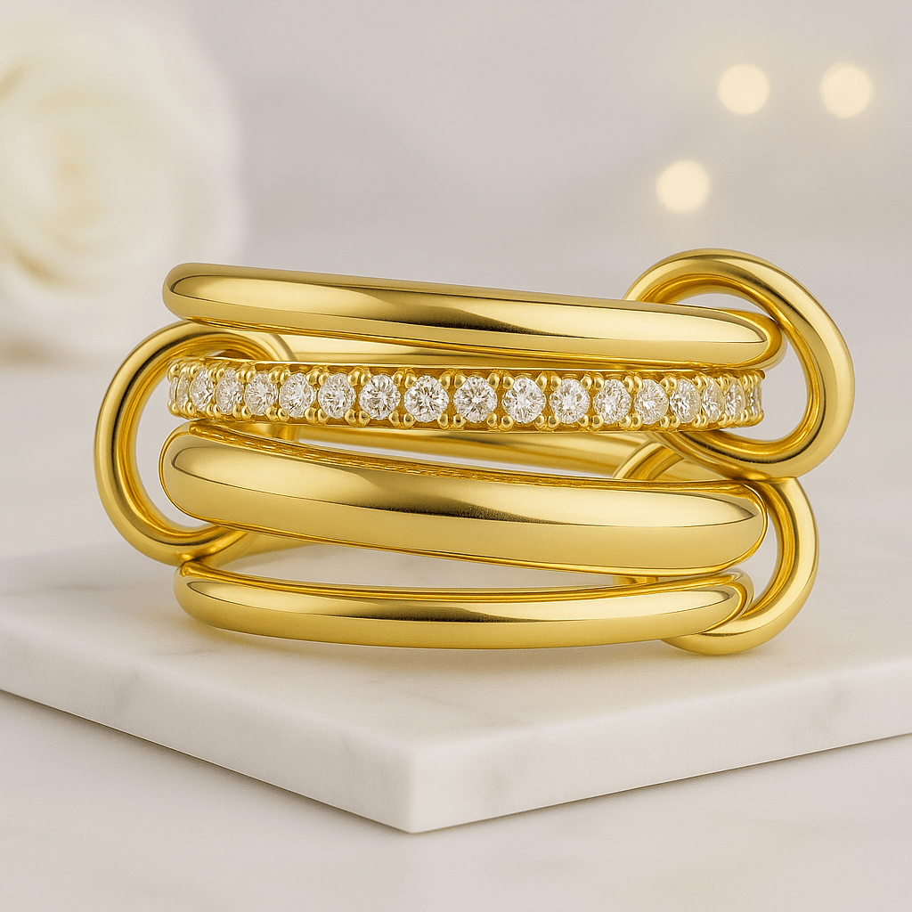 925 Sterling Silver Multi Link Connected Ring