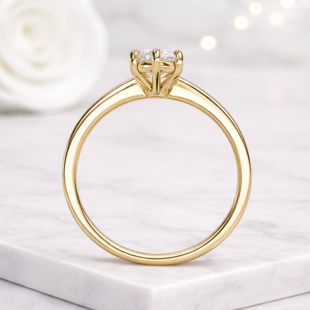 six claw prong set anniversary ring for women