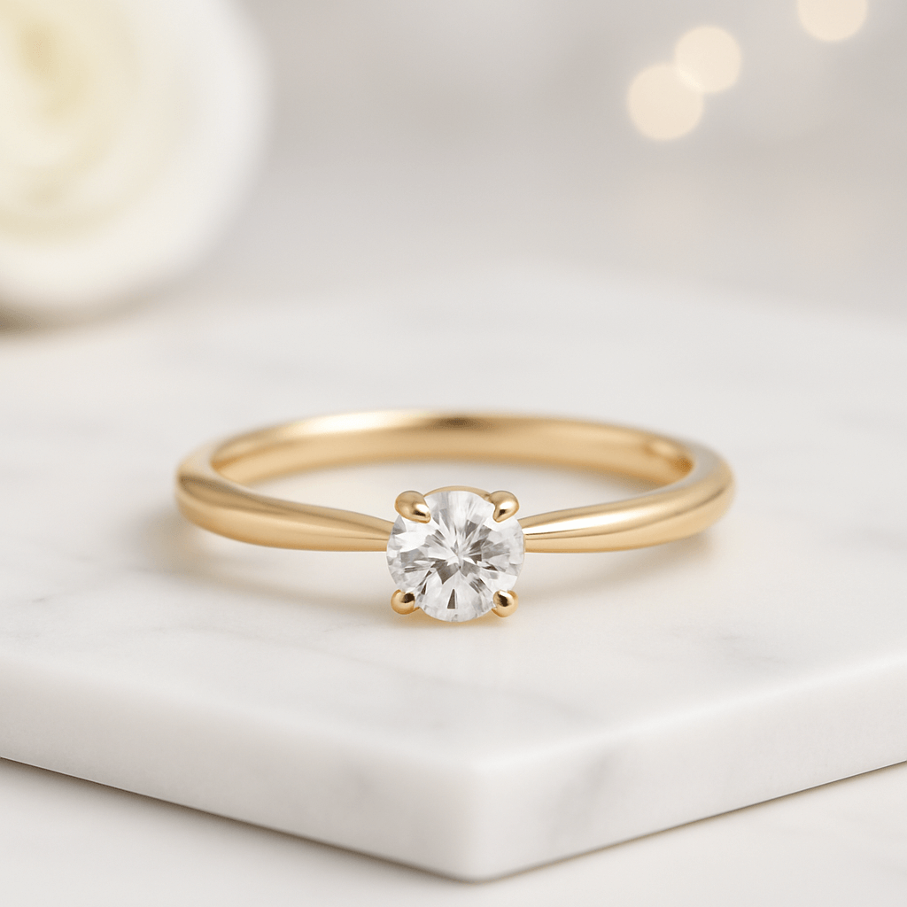 Solid Gold Dainty Marriage Rings Women