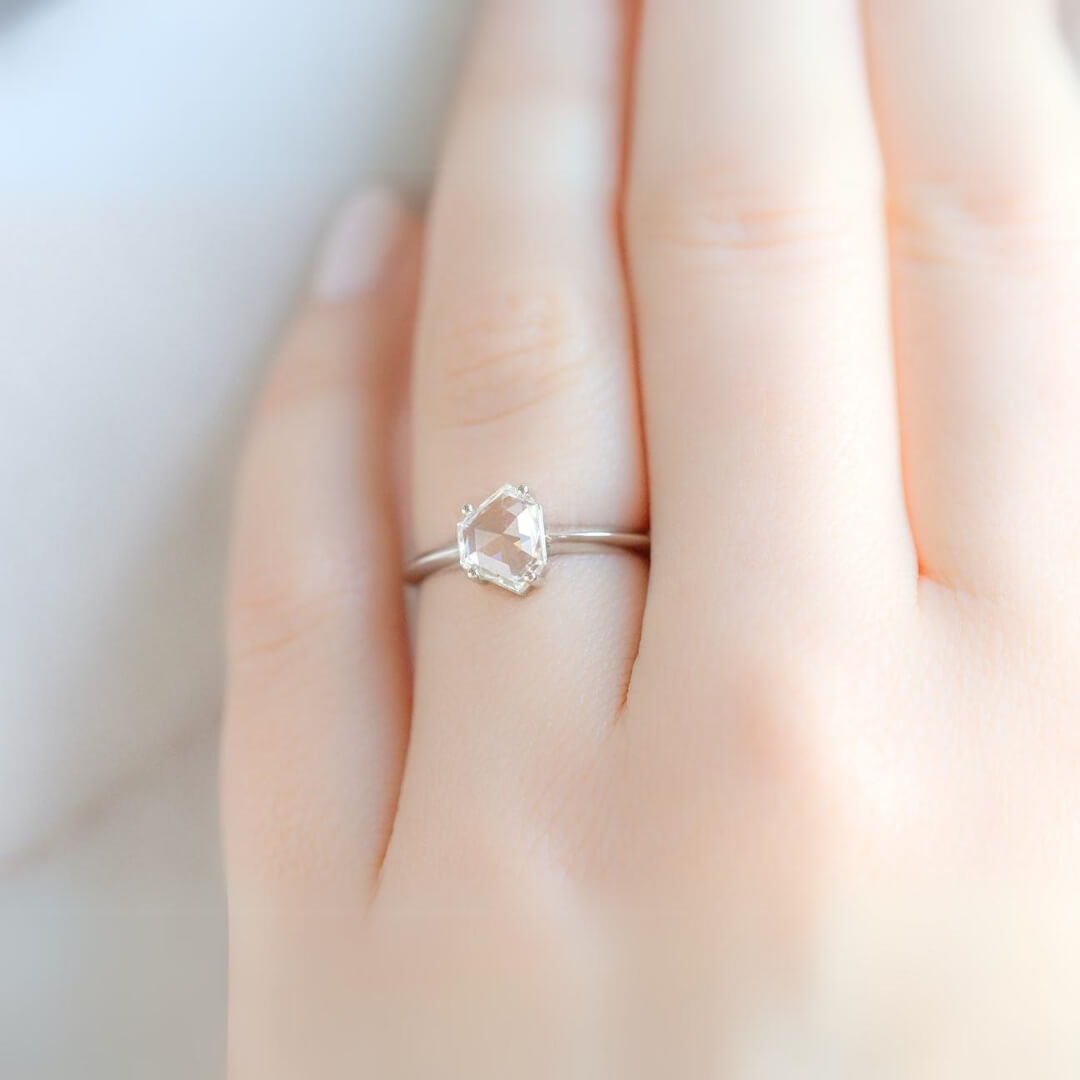 Solid Gold Ring, Fancy Proposal Ring For Her
