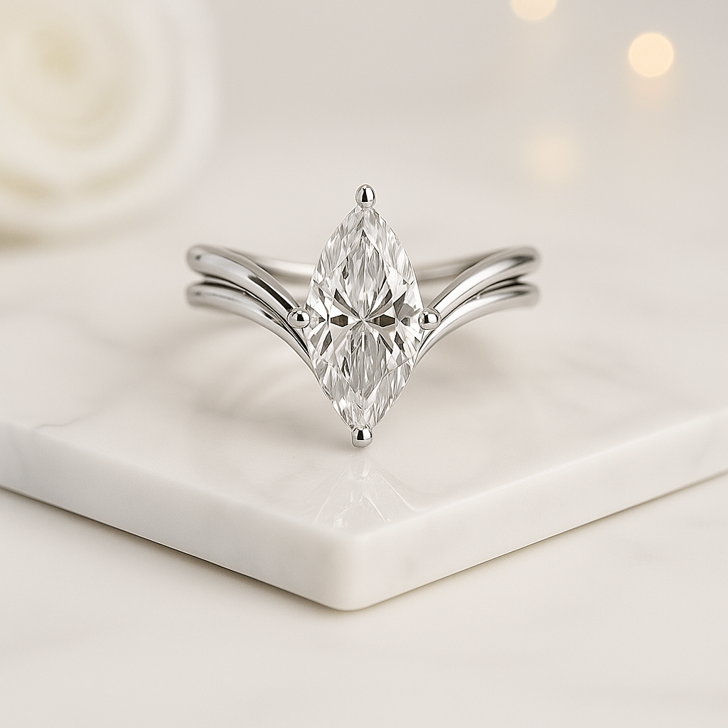 Solid Gold Solitaire Anniversary Ring