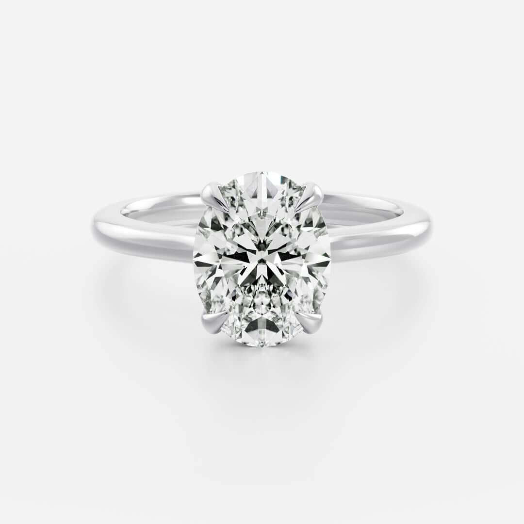 Solitaire Oval Moissanite Engagement Ring for Women