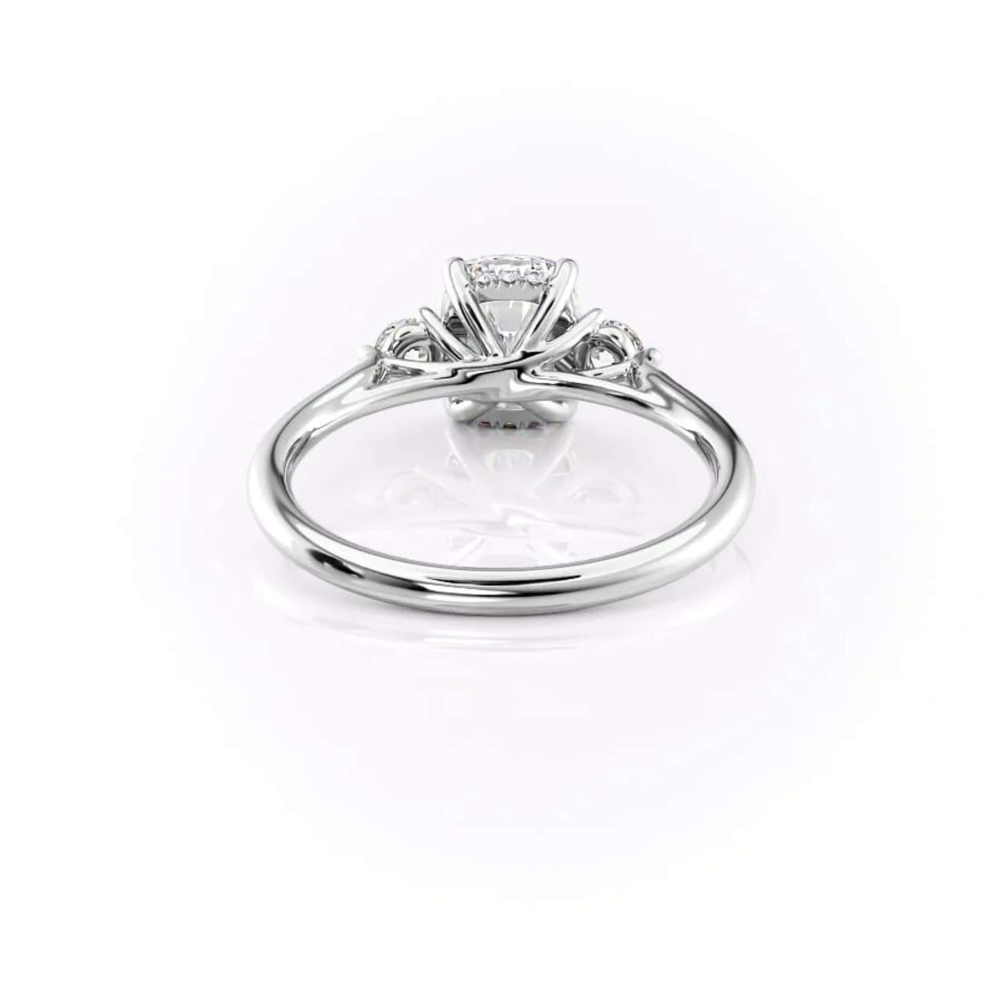 Three Stone Forever One Moissanite Alternative Engagement Ring Gold Platinum
