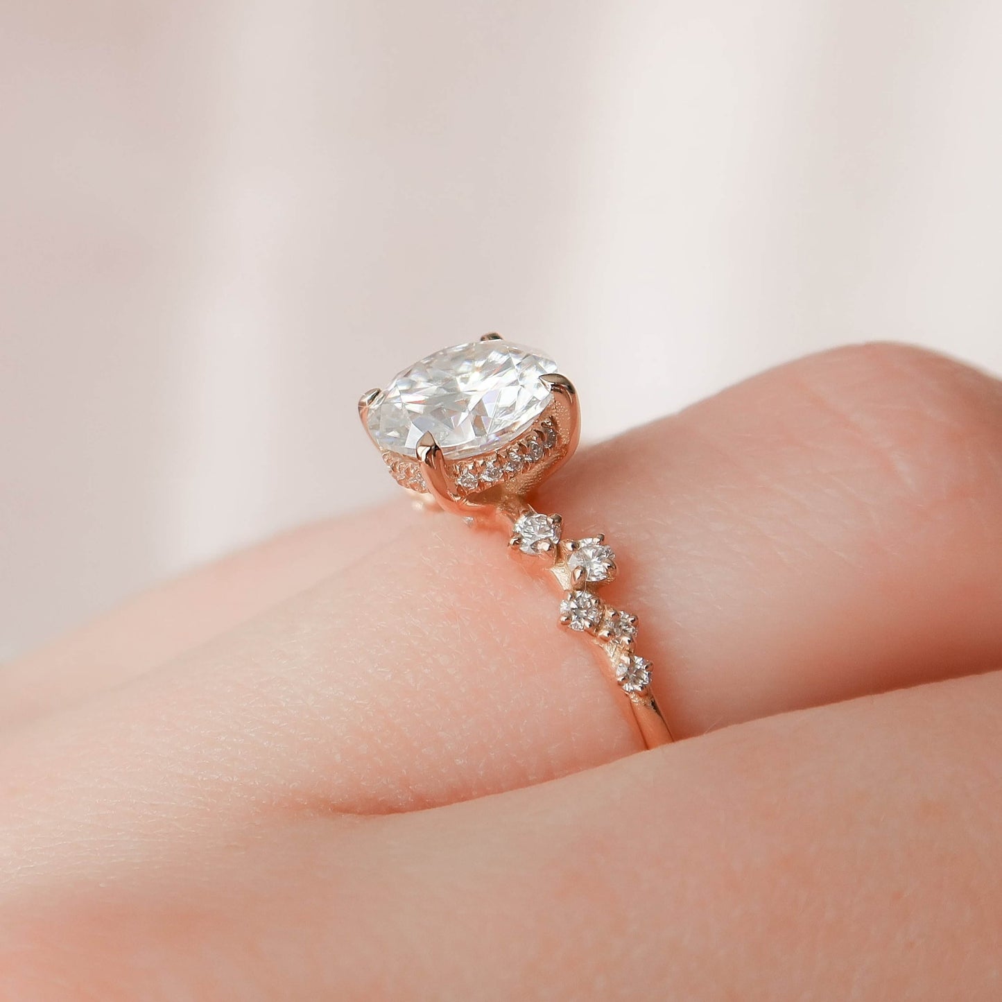 Unique Snowdrift 6 Prong Diamond Cluster Promise Ring- Wedding Ring for Her