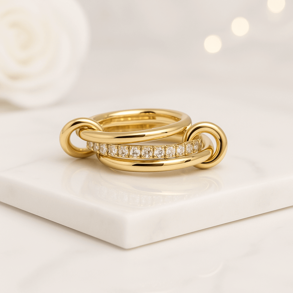 Pave Set Linked Ring