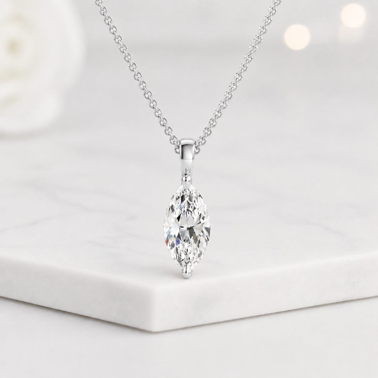 diamond look pendant ethical diamond pendant conflict free diamond sustainable jewelry premium gemstone necklace