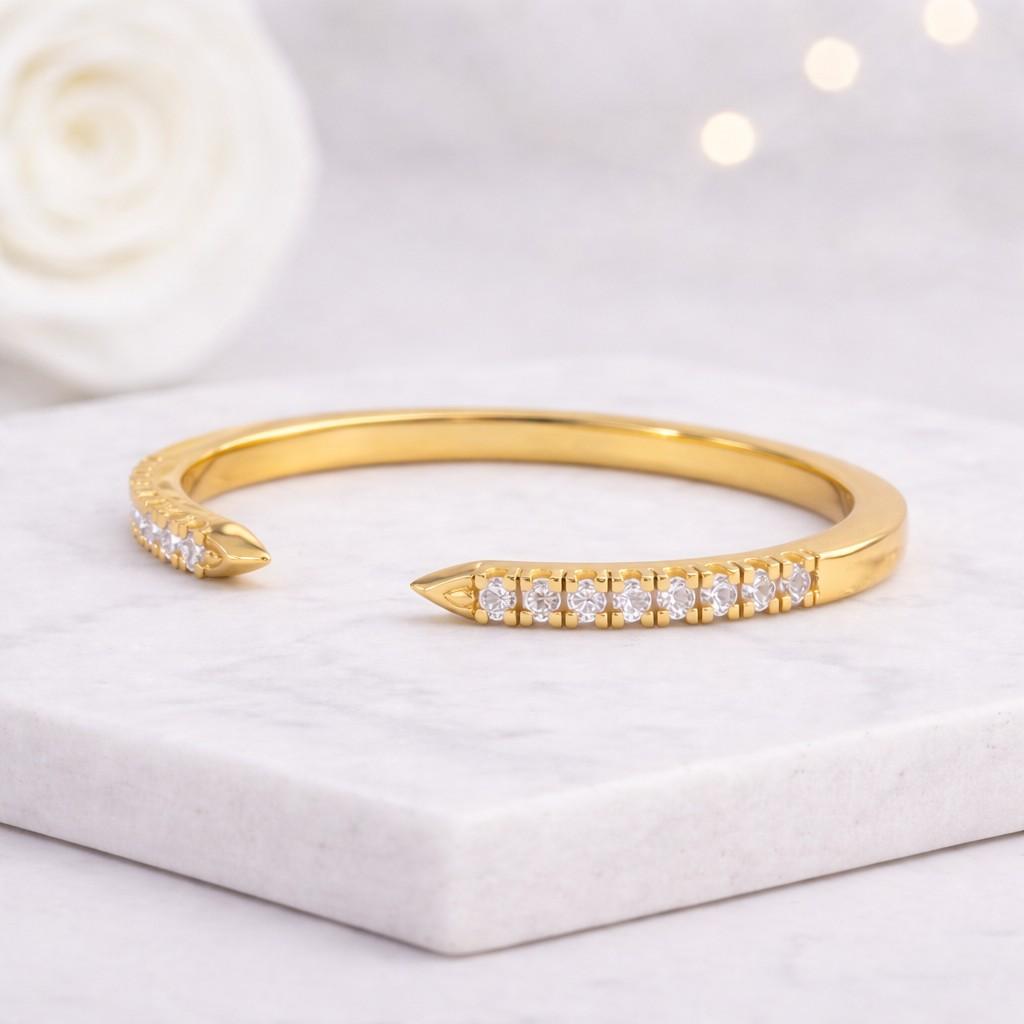 gold ring diamond ring moissanite ring open ring adjustable ring stacking ring dainty ring minimalist ring