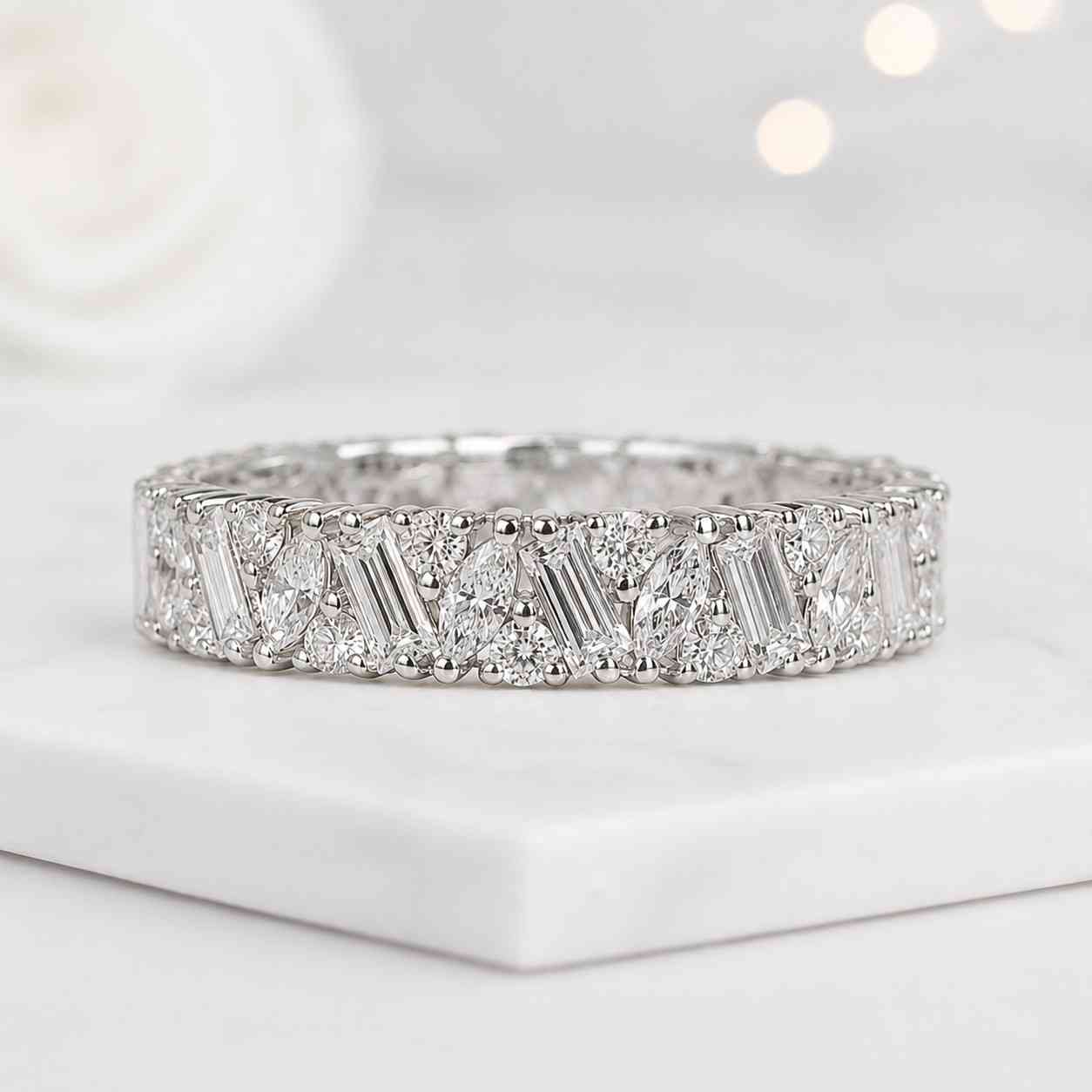 luxury band sparkle ring elegant jewelry fashion ring everyday ring stack ring matching band bridal accessory women jewelry