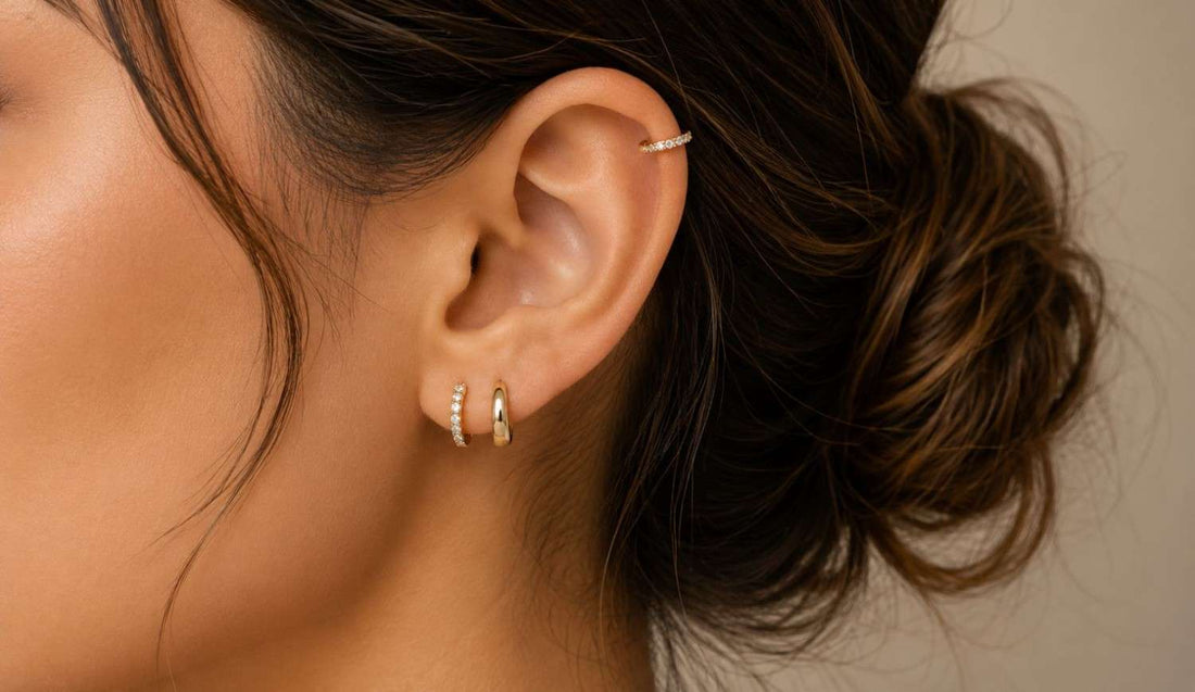 Diamond Huggie Earrings