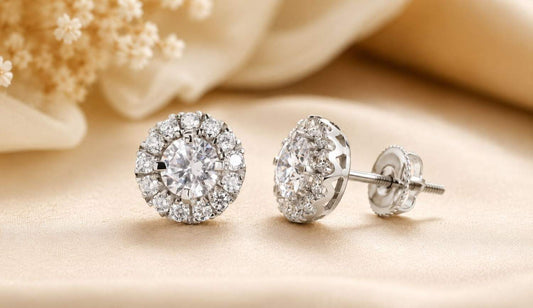 Halo Diamond Earrings 