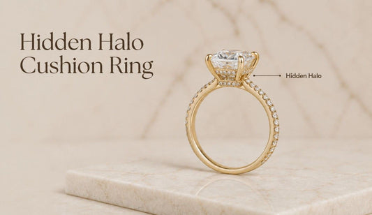 Hidden Halo Cushion Rings