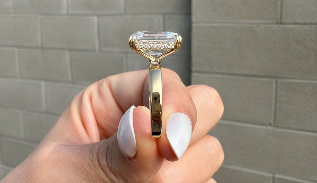 Hidden Halo Emerald Rings