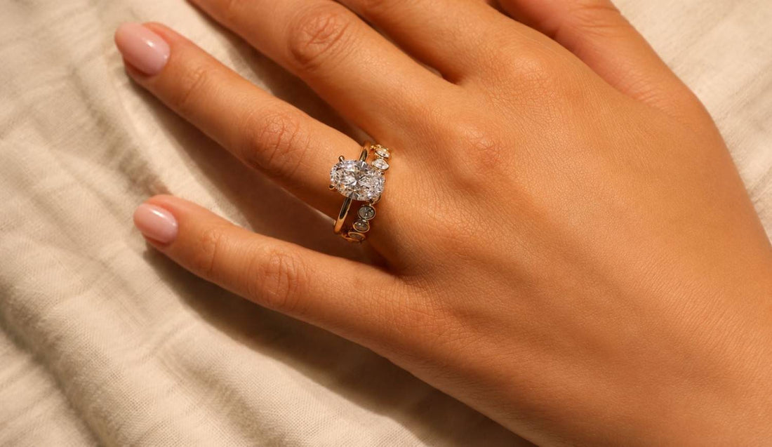 Oval Diamond Wedding Set