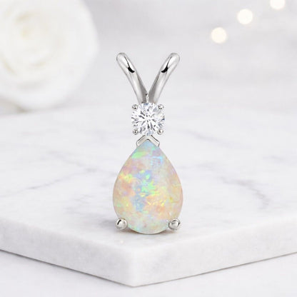 0.5 ct pendant half carat pendant small carat necklace petite gemstone pendant delicate stone pendant tiny opal pendant