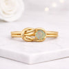 14K Gold Opal Knot Ring October Birthstone Stacking Ring