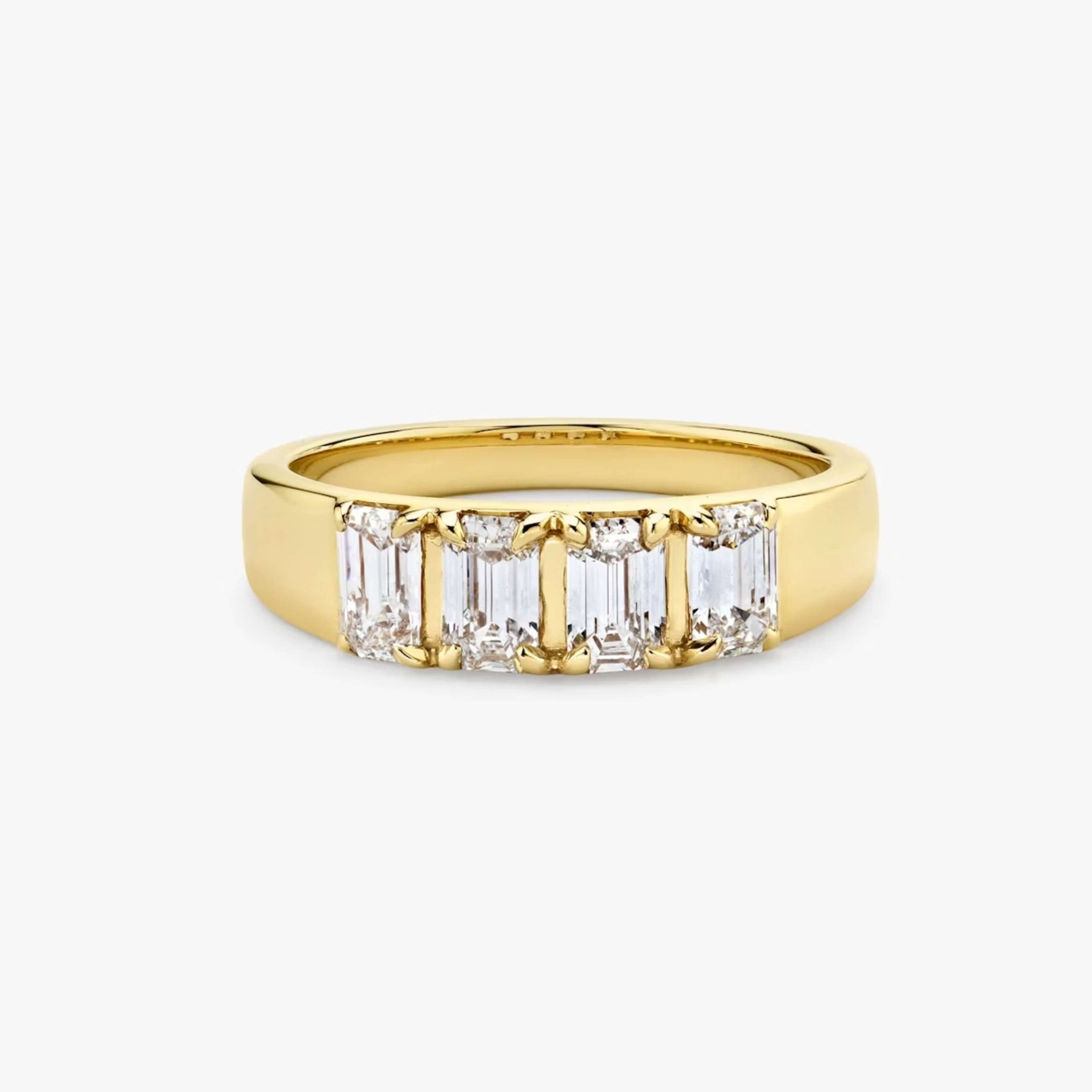 1.00 TCW Emerald Cut Lab Grown Anniversary Band