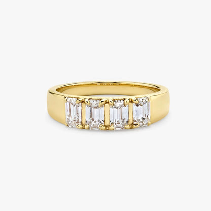 1.00 TCW Emerald Cut Lab Grown Anniversary Band