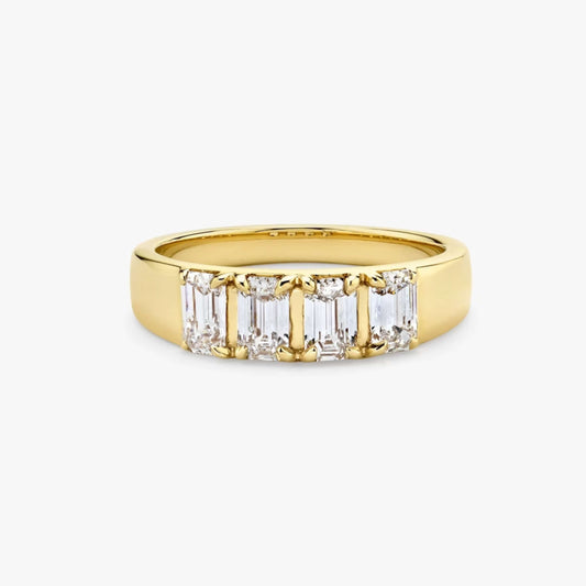 1.00 TCW Emerald Cut Lab Grown Anniversary Band