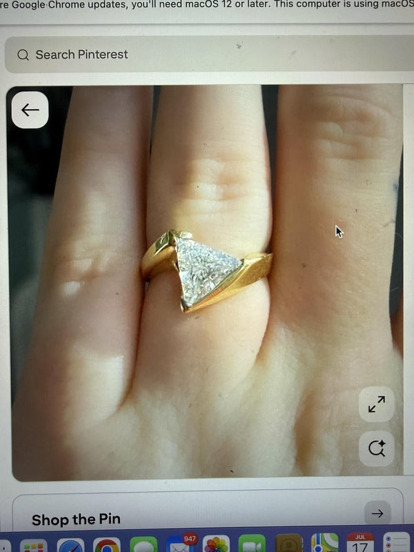 1.50CT Trillion Cut LabGrown Diamond Engagement Ring For Casey Davis
