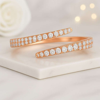 1.50TW Round Cut Lab Grown Engagement Ring,Diamond Wrap Ring Bypass Wedding Ring Unique Diamond Ring For Women Anniversary Ring Gift For Her