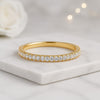 18K Round Lab Grown Diamond Pave Set Eternity Wedding Band