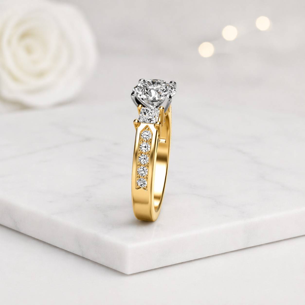 1.5 ct e,vvs2, igi certified, oval diamond vintage ring, lab grown diamond ring, yellow gold custom made ring, unique engagement anniversary
