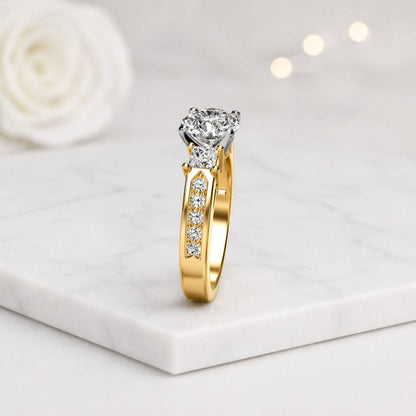 1.5 Ct E,VVS2, IGI CERTIFIED, Oval Diamond Vintage Ring, Lab Grown Diamond Ring, Yellow gold Custom made ring, Unique Engagement Anniversary
