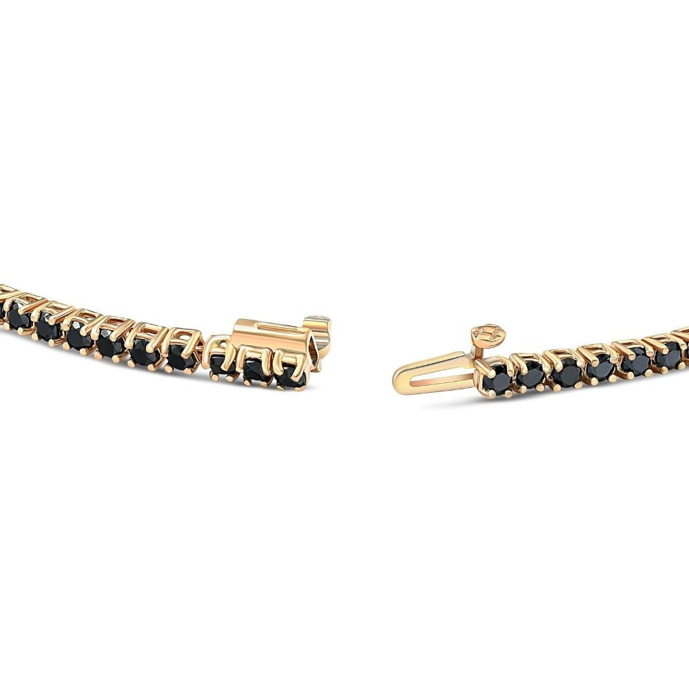 10ct black diamond tennis necklace 20" 14k yellow gold