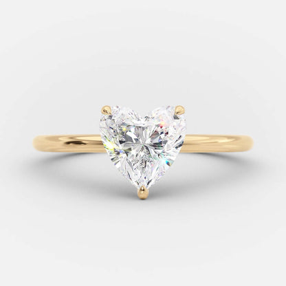 10K Heart Cut Lab Diamond Solitaire Ring