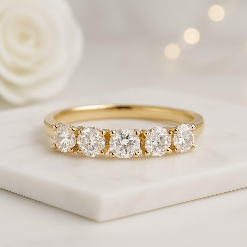 10K Rose Gold Solitaire Diamond Ring For Women