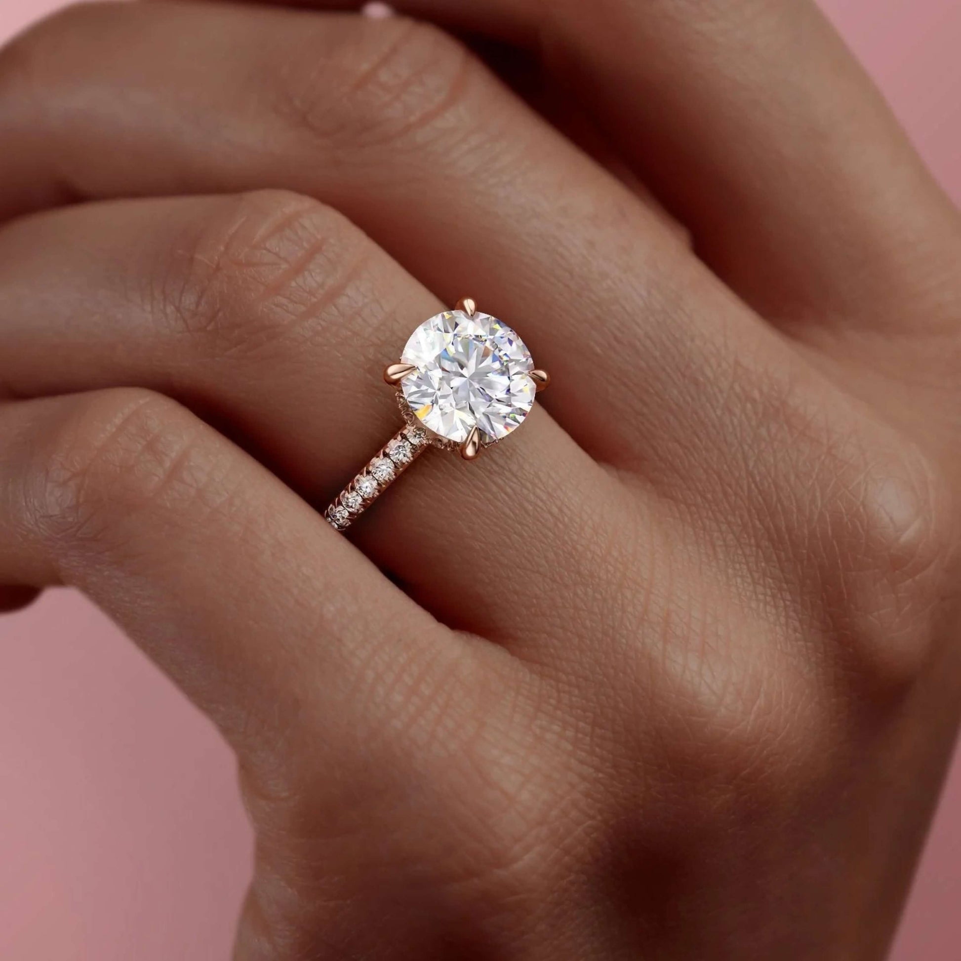 10K Round Cut Lab Grown Diamond Ring