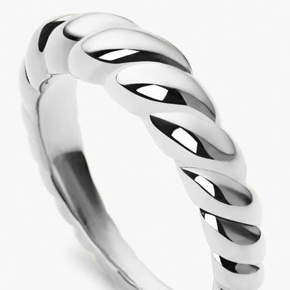 10K Solid Braided Twist Ring For Women
