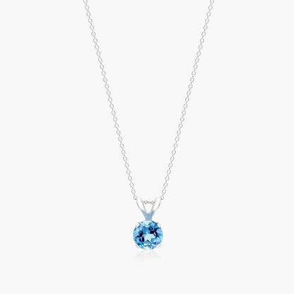 10K Vivid Blue Round Lab Grown Diamond Pendant