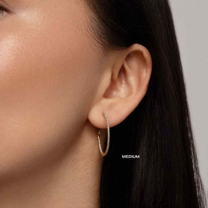 10K White Gold Diamond Dangle Earrings